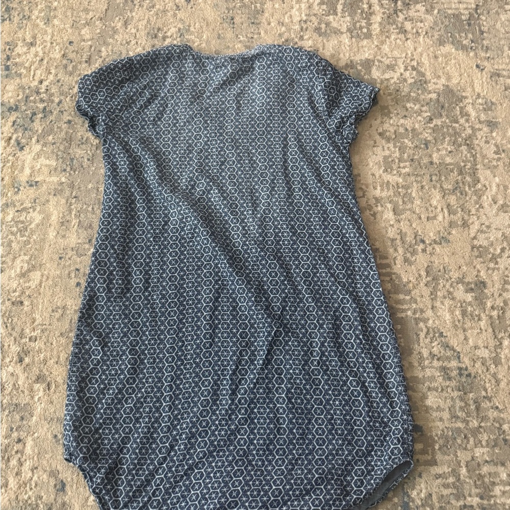 Anthropologie Cloth & Stone Justine Dress Chambray Geometric Tencel Lyocel - Picture 6 of 7